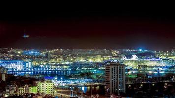 Panoramic of Las Palmas city in the night photo