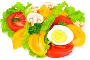 Lettuce with Tomato, Pepper and Boiled Egg photo