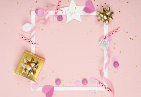 Abstract Background with Paper Hearts, confetti for Valentine's Day. Love and Feeling Background for poster, banner, post, card Studio Photo