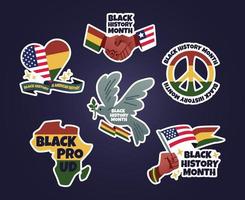 Black History Month Sticker Set vector