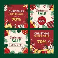 Christmas Sale Banner Set for Social Media vector