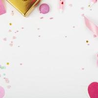 Abstract Background with Paper Hearts, confetti for Valentine's Day. Love and Feeling Background for poster, banner, post, card Studio Photo