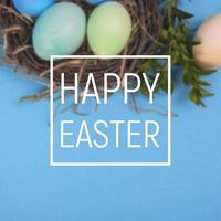 Colorful background with Easter eggs background. Happy Easter concept. Can be used as poster, background, holiday card photo