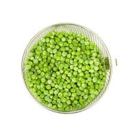 Preservation of vitamins. Frozen green peas. Organic vegetables. Studio Photo
