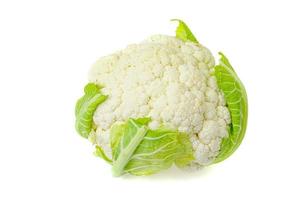 Head of fresh cauliflower isolated on white background. Studio Photo