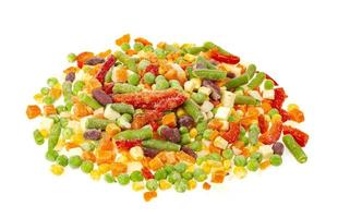 Mix of brightly chopped frozen vegetables. Healthy eating. Studio Photo