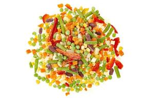 Mix of brightly chopped frozen vegetables. Healthy eating. Studio Photo