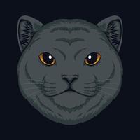 Cat British Shorthair head vector illustration