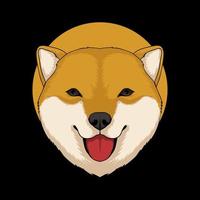 Shiba inu dog head vector illustration