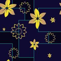 diseño floral abstracto de patrones sin fisuras con texturas doradas y oscuras. diseños vectoriales ilustrados para fondos, papeles pintados, fondos, cubiertas e impresiones en tela. ilustración vectorial vector