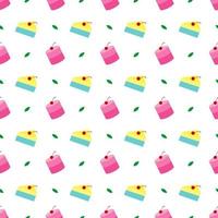 seamless pattern pudding cake design. vector