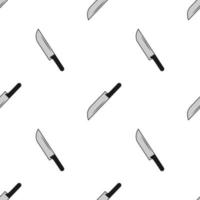 El diseño del cuchillo sin costuras es único y simple. textura de color blanco y negro. para iconos de electrodomésticos de cocina, fondos de pantalla de alimentos y se puede imprimir en tela. vector