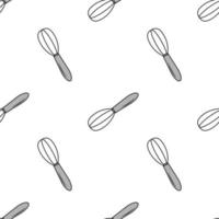 seamless pattern illustration design whisk is unique and simple. color texture black and white. for kitchen appliance icons, food wallpapers and can be printed on fabric. vector