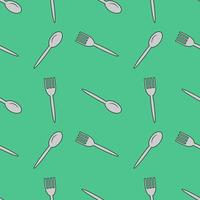 seamless pattern design illustration of a unique and simple cutlery, gray texture. green background. for kitchen appliance icons, food wallpaper and can be printed in the fabric. modern flat design. vector