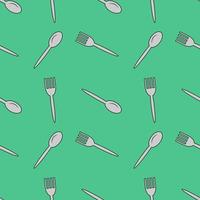 seamless pattern design illustration of a unique and simple cutlery, gray texture. green background. for kitchen appliance icons, food wallpaper and can be printed in the fabric. modern flat design. vector