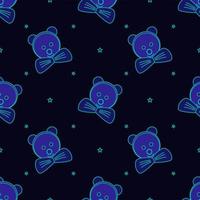 vector illustration of animal face design in light blue color. dark blue background. seamless pattern design for wallpaper, backdrop, cover, paper cut, sticker and print on fabric.