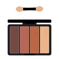 Palette with eye shadow, nude colors. Flat vector illustration