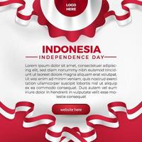 Folleto de plantilla de redes sociales de la tarjeta de saludo del día de la independencia de 17 agustus indonesia vector