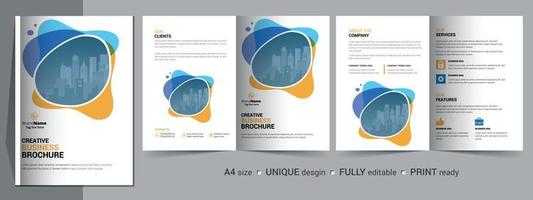 Corporate Bifold Brochure Template, Catalog, Booklet Template Design. vector