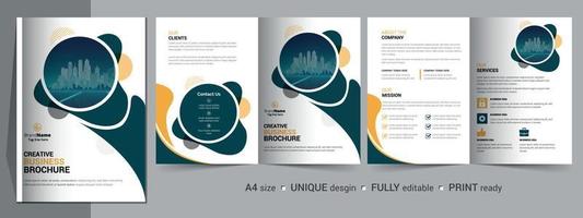 Corporate Bifold Brochure Template, Catalog, Booklet Template Design. vector