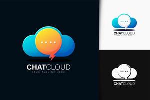 diseño de logotipo de nube de chat con degradado vector