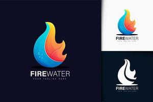 logo de fuego y agua con degradado vector