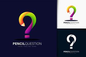 Colorful gradient pencil logo design vector