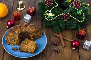 Delicious piece of Christmas spice cake photo