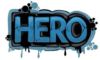 cool HERO writing graffiti design vector