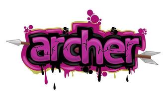 cool ARCHER writing graffiti design vector