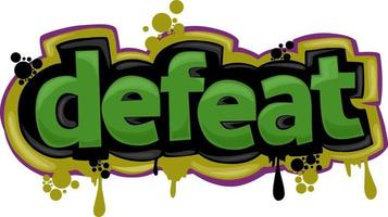 cool DEFEAT writing graffiti design vector