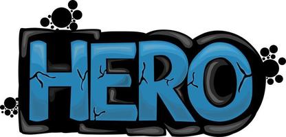 cool HERO writing graffiti design vector