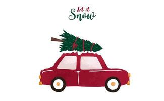 Collection of Christmas background set with car.Editable vector illustration for New year invitation,postcard and website banner