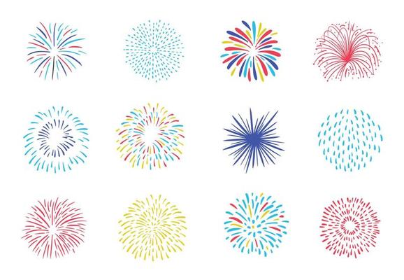Party icon collection with firework.Vector illustration for icon,sticker,web design