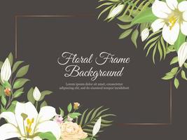 hermoso fondo de boda con vector de flores de lirio