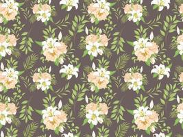 Beautifull Seamless Pattern Design with Lily Flowers Vector