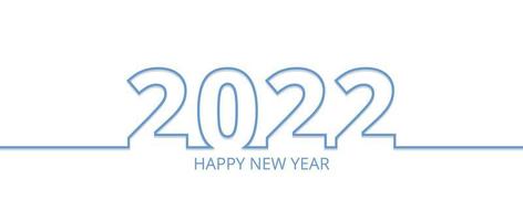 Happy new year 2022 with flat line design vector