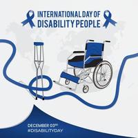 Feliz día internacional de las personas con discapacidad 3 de diciembre, diseño de ilustraciones vector
