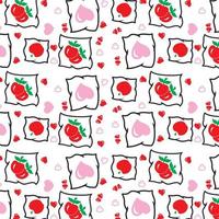 cherry and apple pattern background vector illustration