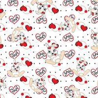 rabbit cartoon pattern background vector illustration