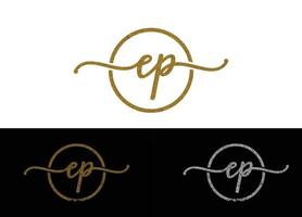 Initial Letter EP Logo or Icon Design Vector Image Template