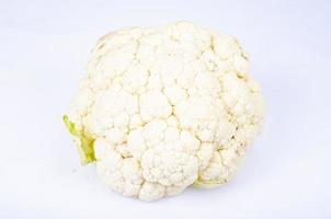 Head of fresh cauliflower on white background. Studio Photo. photo