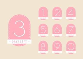 Number of days left. Stickers and banners timer set. vector