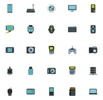 bundle of electronics devices icons vector