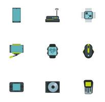 bundle of electronics devices icons vector