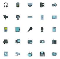 bundle of electronics devices icons vector