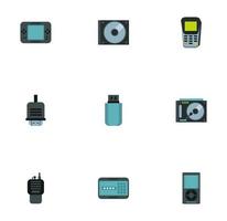 bundle of electronics devices icons vector