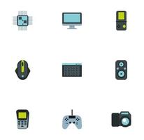 bundle of electronics devices icons vector