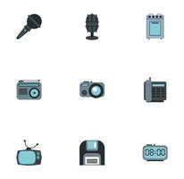 bundle of electronics devices icons vector