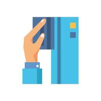 hand with credit card ecommerce icon vector